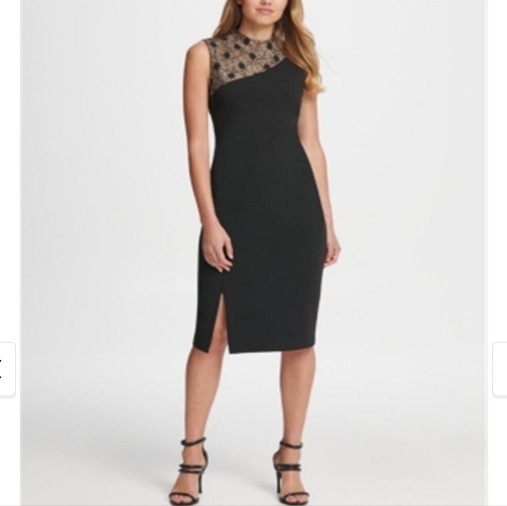DKNY Lace & Crepe Combo Sheath Dress, 14, NWT